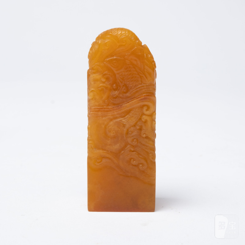    清 鯉魚躍龍門田黃印 - 图4